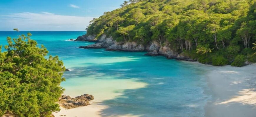 Как выбрать тур с удобным временем вылета — уютная бухта с бирюзовой водой и тропическим пляжем