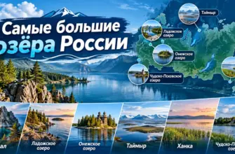 Самые большие озёра России — Байкал, Ладожское, Онежское, Таймыр, Ханка и Чудско-Псковское озеро