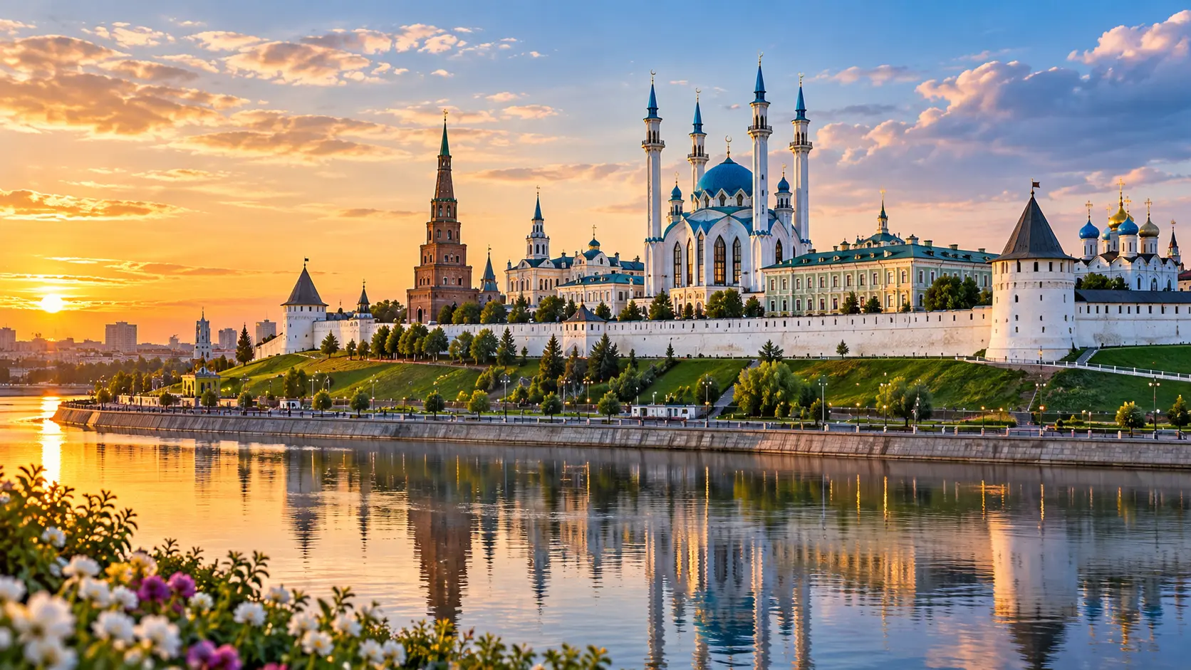 Туры в Казань — Казанский кремль и мечеть Кул-Шариф на закате